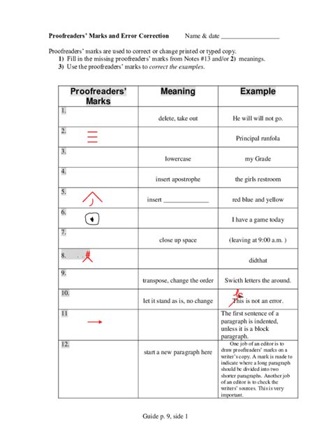 Fillable Online Proofreading Marks What Are They And How To Use Them