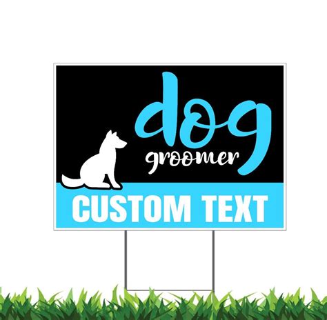 Custom Dog Grooming Yard Sign, Dog Groomer Yard Sign, Printed 2-sided 24x18 Inch, Metal H-stake ...