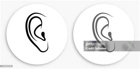 Ears Black And White Round Icon High Res Vector Graphic Getty Images