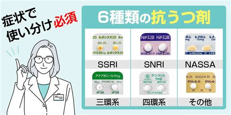 抗うつ剤の種類は6種類！抗うつ剤を使用するポイントと副作用を解説 ココロ薬局コラム