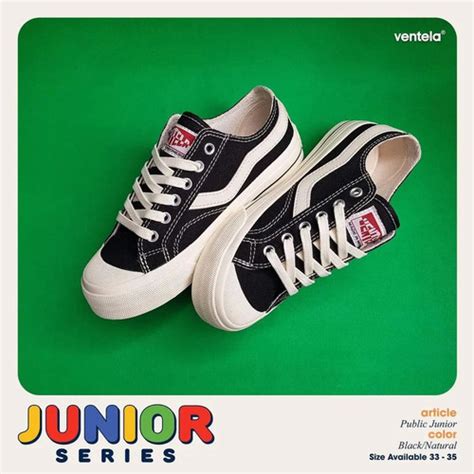 Jual Vantela Junior Public Low Black Natural Sepatu Ventela Shoes