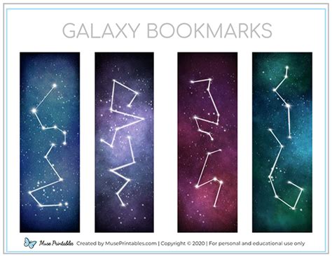 Printable Galaxy Bookmarks