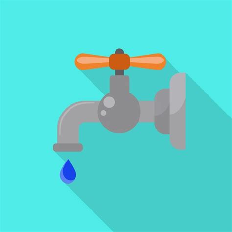 Icono De Grifo De Gota De Agua Ilustraci N Plana Del Icono De Vector De