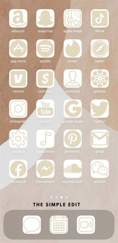 Beige Iphone Ios App Icons Covers Beige Social Media Set