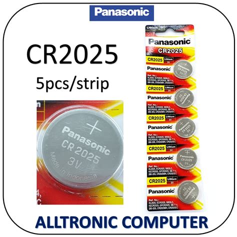 Panasonic Cr2025 Lithium Cell 3v Button Battery 5pcs Cr 2025 Expiration Date Feb 2029