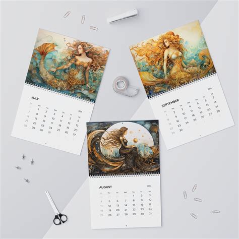 Mermaid Calendar Mermaid Wall Calendar Mermaid 2024 Calendar Sold By Hyacintha Curriculum