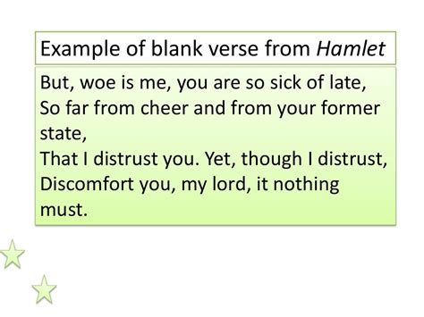 Shakespeare's use of blank verse