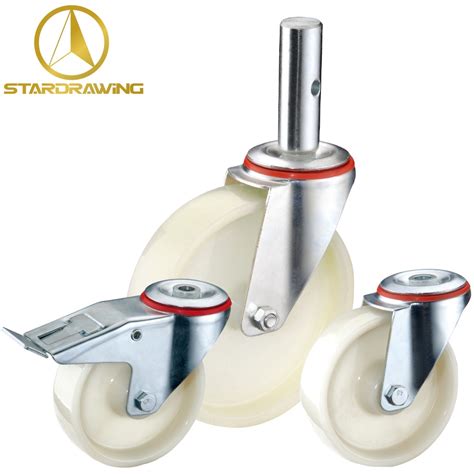 Stardrawing 80 100 125 160 200 Mm Nylon Roller Wheel Casters For Carts