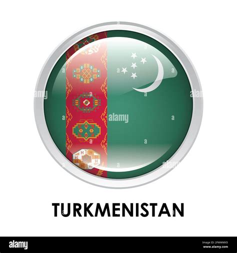 Round flag of Turkmenistan Stock Photo - Alamy