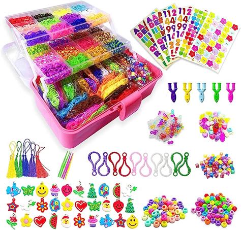 Rubber Bands Kit 15000 Colorful Loom Bands With Charms Beads DIY