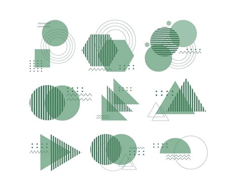 Premium Vector Set Of Abstract Geometric Shapes In Memphis Style