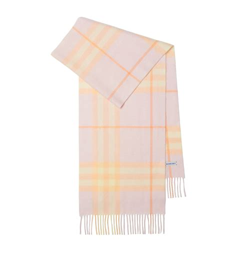 Womens Burberry Pink Cashmere Check Scarf Harrods Uk