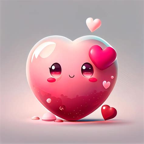 Premium Photo Pretty Cute Heart Illustration With Isolated Background