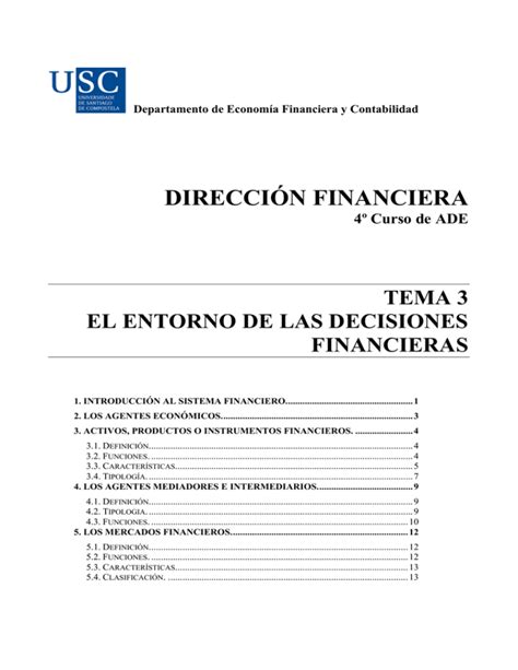 El Entorno De Las Decisiones Financieras