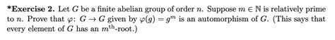 Exercise Let G Be A Finite Abelian Group Of Chegg