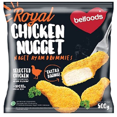 Nugget Drummies Belfoods Royal 500gr Naget Ayam Bentuk Paha Halal