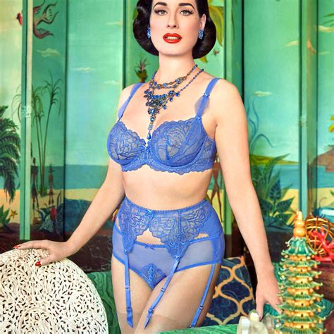 Dita Von Teese 3 Pieces Lingerie Set Gwendoline Periwinkle