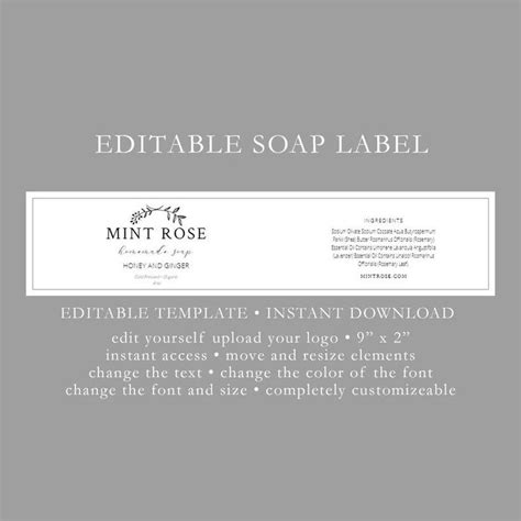 Editable Soap Label Diy Soap Label Etsy Soap Labels Diy Soap