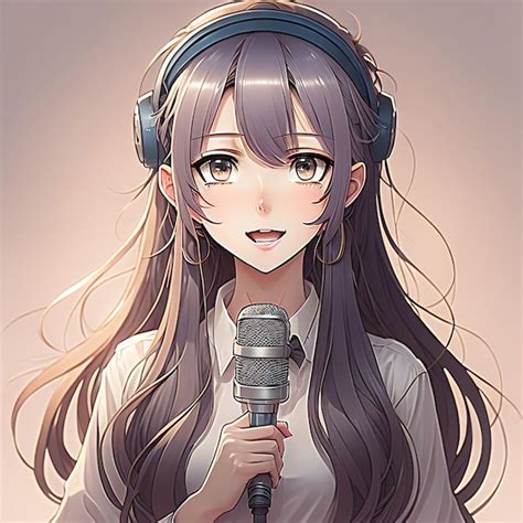 Girl Singing Into Microphone Anime