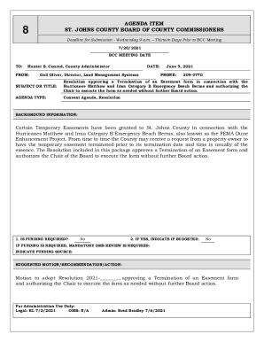 Fillable Online Resolution Approving A Termination Of An Easement Form