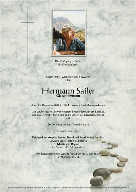 Hermann Sailer Kuratorium Bestattung