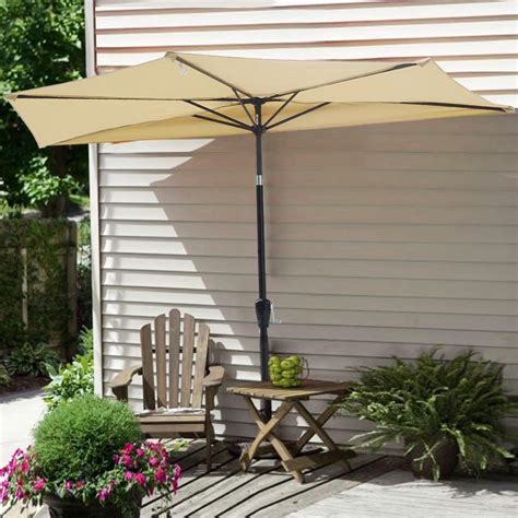 9ft Half Umbrella Outdoor Patio Bistro Wall Balcony Door Window Sun ...