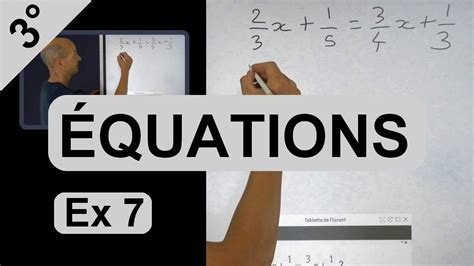 Exercice R Soudre Une Quation Avec Des Fractions Youtube