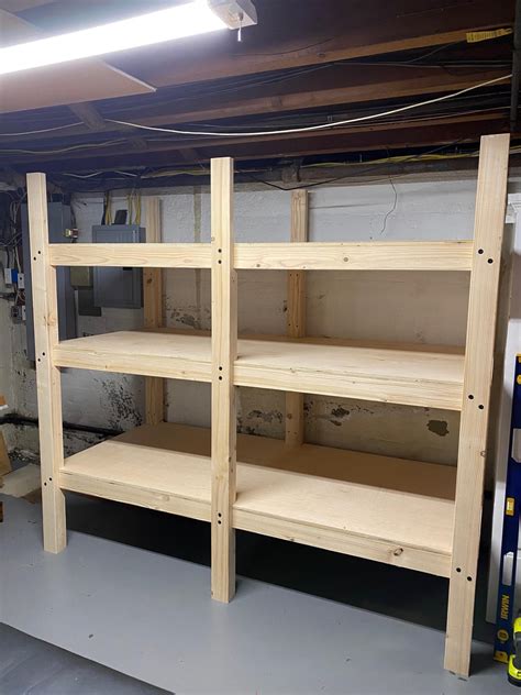 Freestanding 2x4 Storage Shelves Rwoodworking