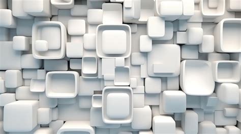 Premium AI Image | 3d render abstract white geometric background