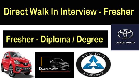 Direct Walk In Interview Lanson Motors Asian Lifts Ls Automotive