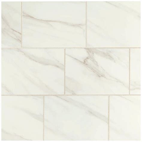 Daltile Selwyn Bianco Calacatta Glossy 10 In X 14 In Glazed Ceramic