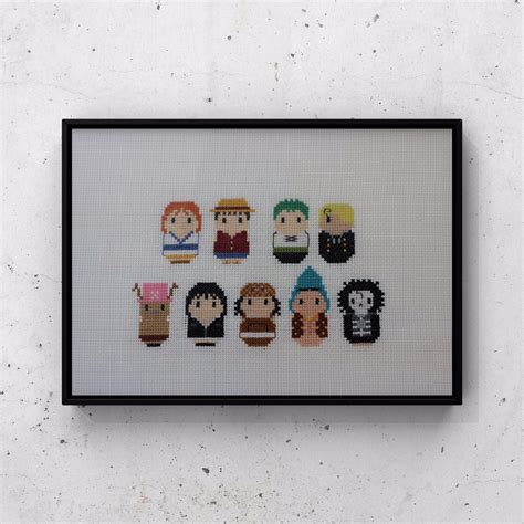 I made this cross stitch some of One Piece characters. : r/OnePiece
