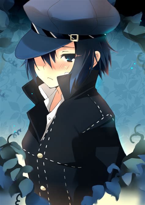 Safebooru Androgynous Blue Blue Eyes Blue Hair Blush Cabbie Hat Face Hat Persona Persona 4