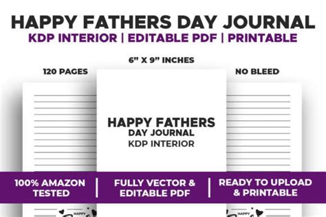 Happy Fathers Day Journal Kdp Interior Graphic By Kdp World Creative