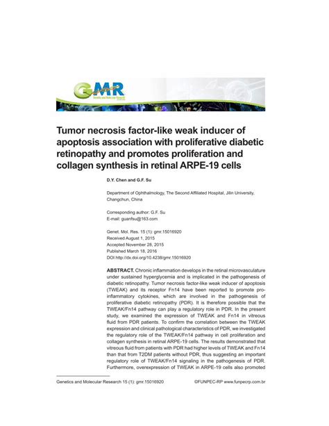 Pdf Tumor Necrosis Factor Like Weak Inducer Of Apoptosis Western