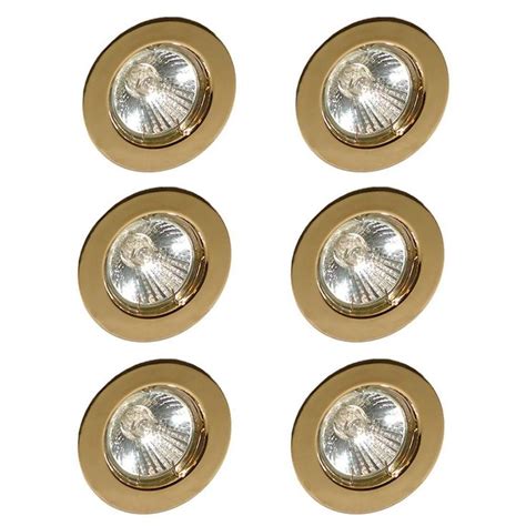 6 X Newlec Fixed Downlighter Recessed Ceiling Spotlight 50w 12v Brass Recessed Ceiling