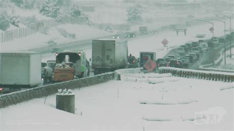 03 22 2021 Castle Rock Co Snow Causes Cop Car To Roll Over Multiple