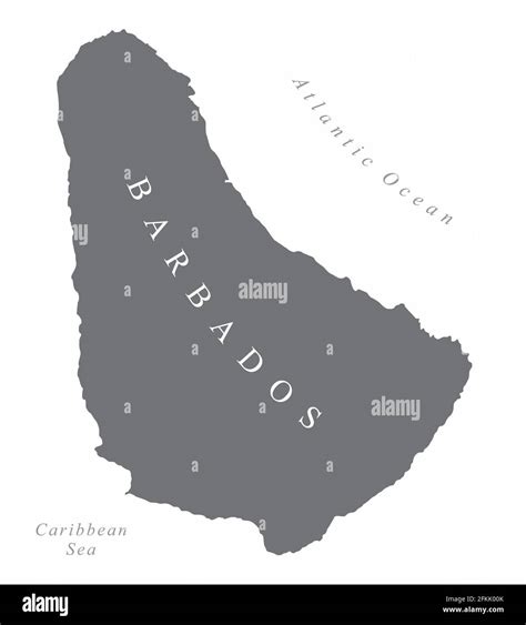 Barbados Outline Silhouette Map Illustration Hi Res Stock Photography