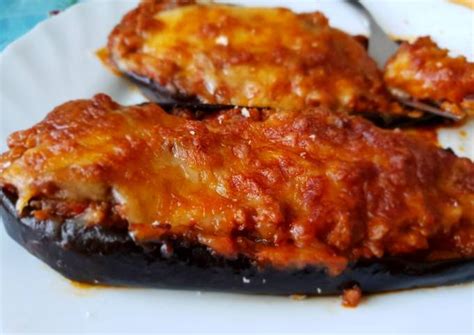 Berenjenas rellenas de carne picada y tomate Receta de Ángeles Medina