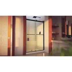 DreamLine® Essence-H 48"W x 76"H Satin Black Semi-Frameless Bypass Shower Door with Clear Glass ...