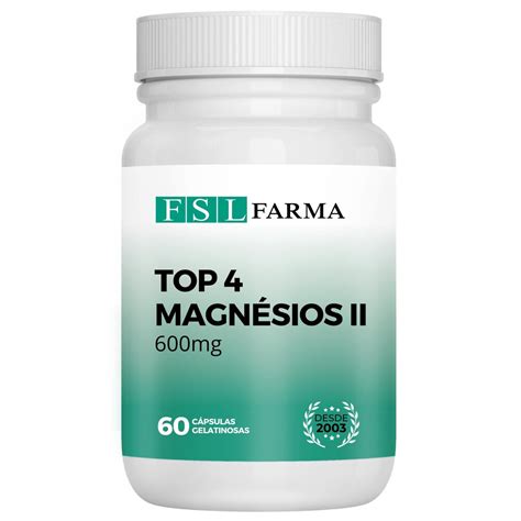 Top 4 Magnésios II Ascorbato Citrato Sulfato Glicil Glutamina 600mg