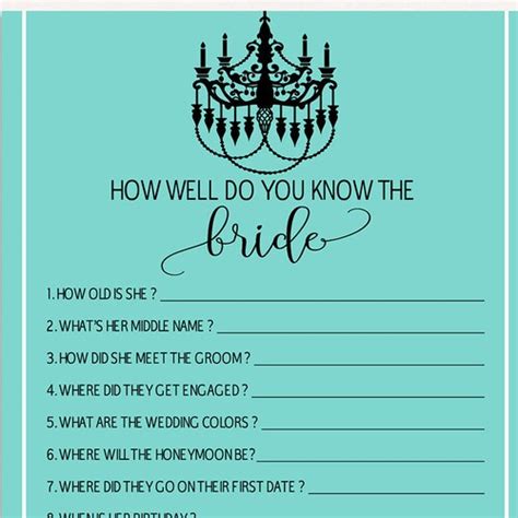 How Well Do You Know The Bride Bridal Shower Game Breakfast Etsy