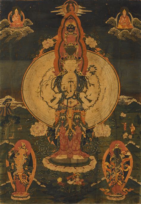 A Rare Painting Of Avalokiteshvara Bodhisattva Buddhist Deity