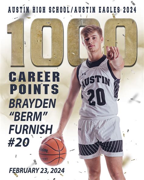 1000 Point Basketball Poster Varsity Imprints