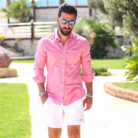 White Shorts With Pink Shirt ⋆ Best Fashion Blog For Men