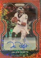 Jalen Hurts Prizm Rookie Autographs Red Shimmer Psa