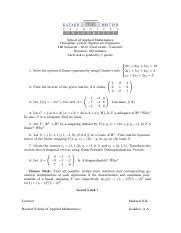 Final Exam On Linear Algebra Variant Pdf School Of Applied