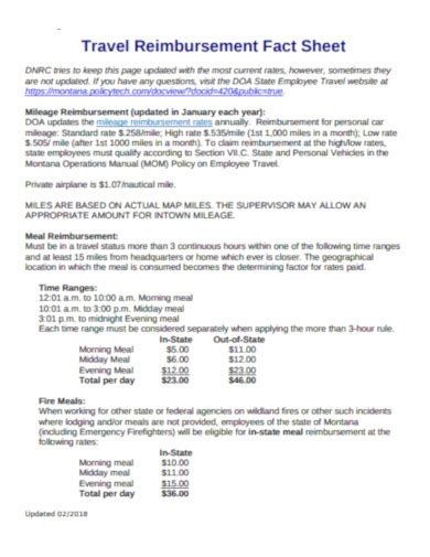 Travel Fact Sheet Examples Format Pdf