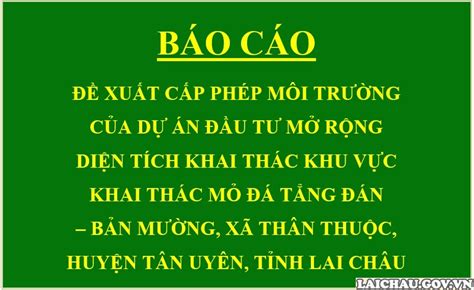 Báo cáo đề xuất cấp giấp phép môi trường của dự án đầu tư Mở rộng diện