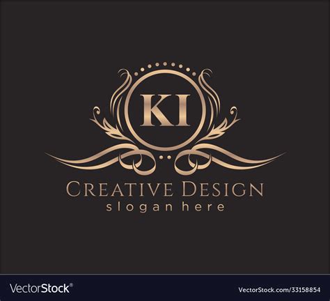 Initial Ki Beauty Monogram And Elegant Logo Design